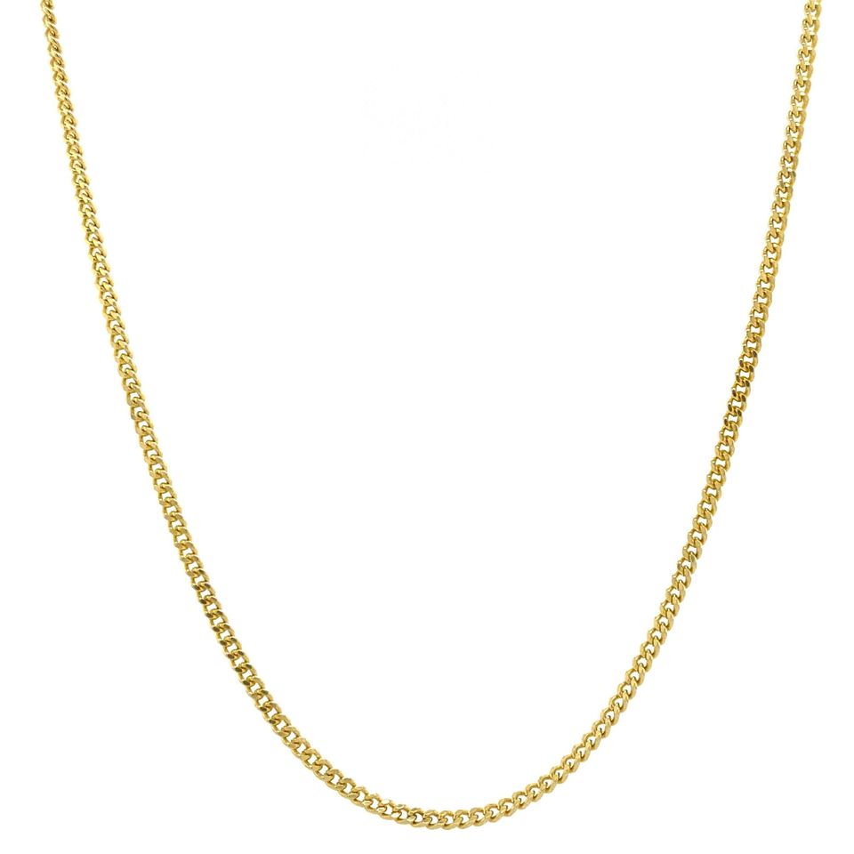 Vintage 14K Gold Curb Long Necklace