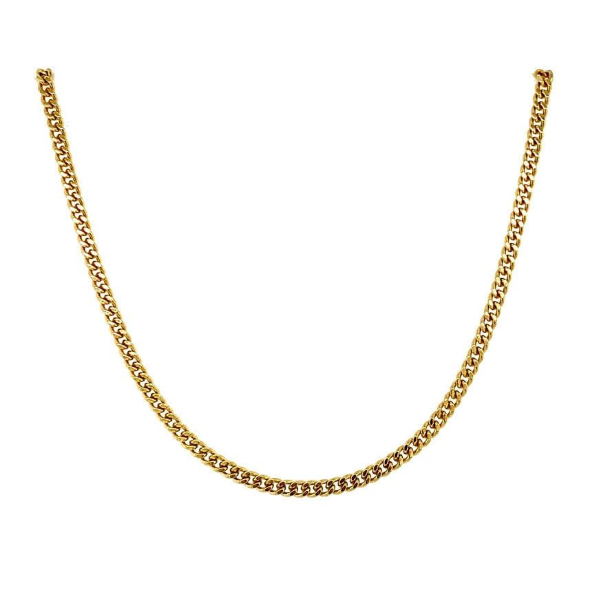 Vintage 14K Gold Curb Long Necklace