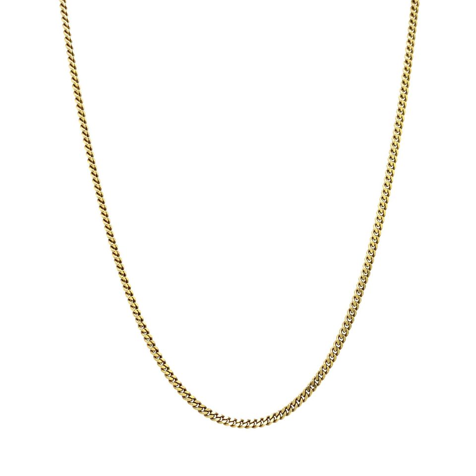 Vintage 14K Gold Long Necklace Curb 55 cm