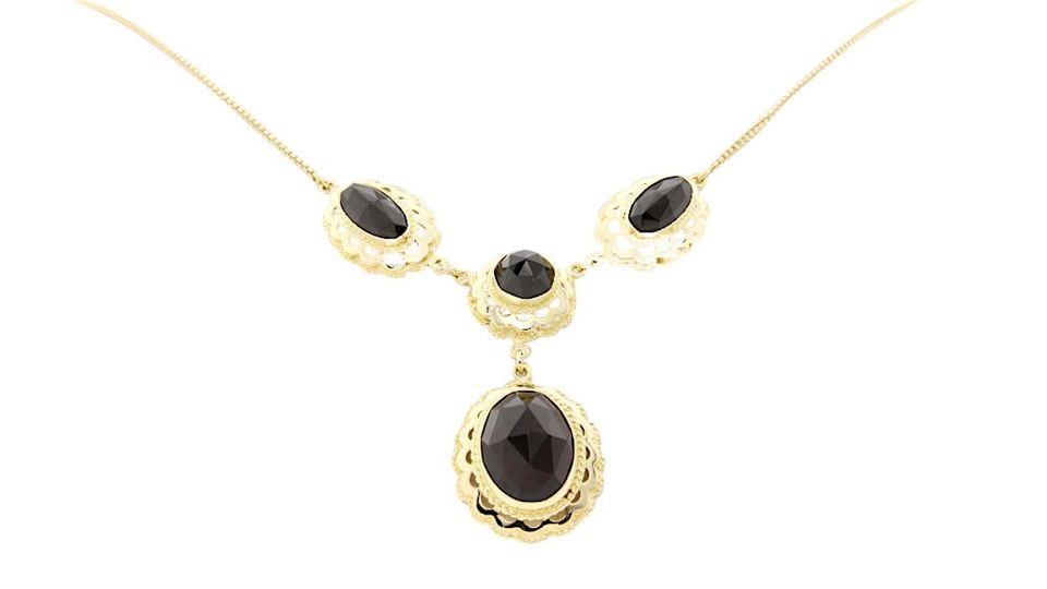 Vintage 14K Gold Necklace with Garnet