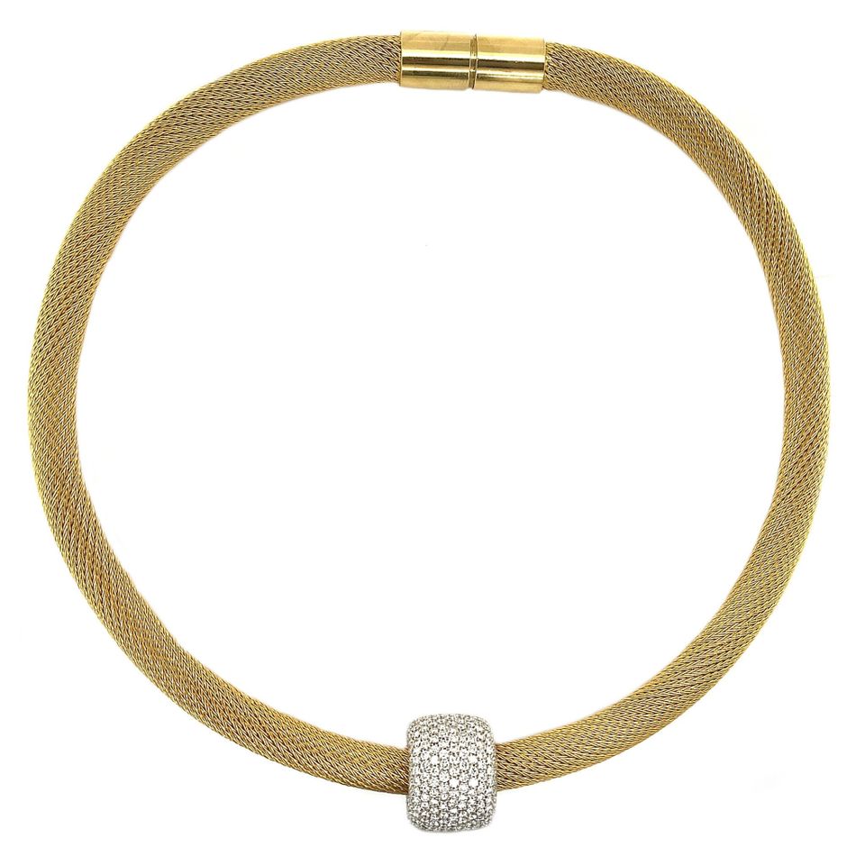 Vintage 18K Gold Choker Bonebakker Diamonds Pendant