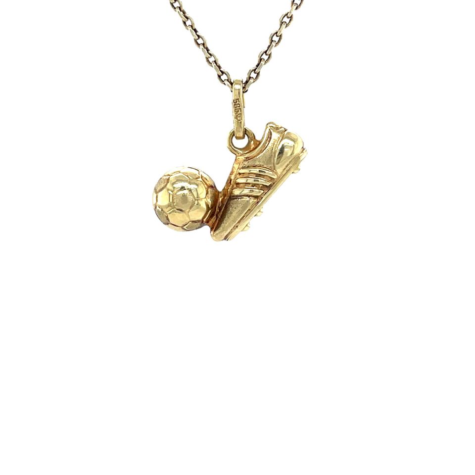 Vintage 14K Gold Voetbal Shoe with Bal Pendant