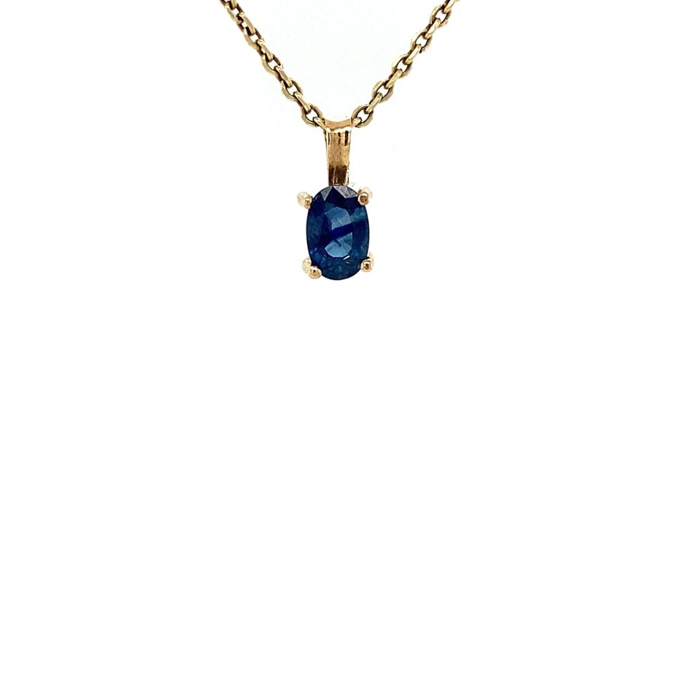 Vintage 14K Gold Pendant with Sapphire