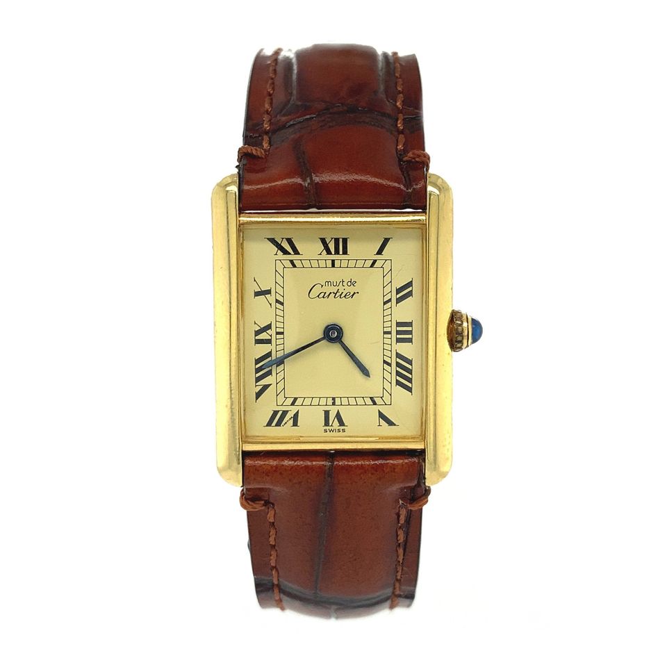 Vintage Cartier Tank Vermeil Quartz Watch