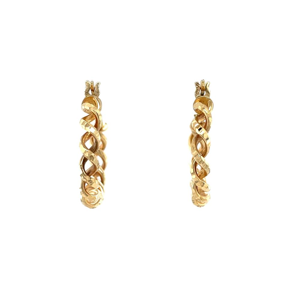 Vintage Twisted 9K Gold Hoop Earrings