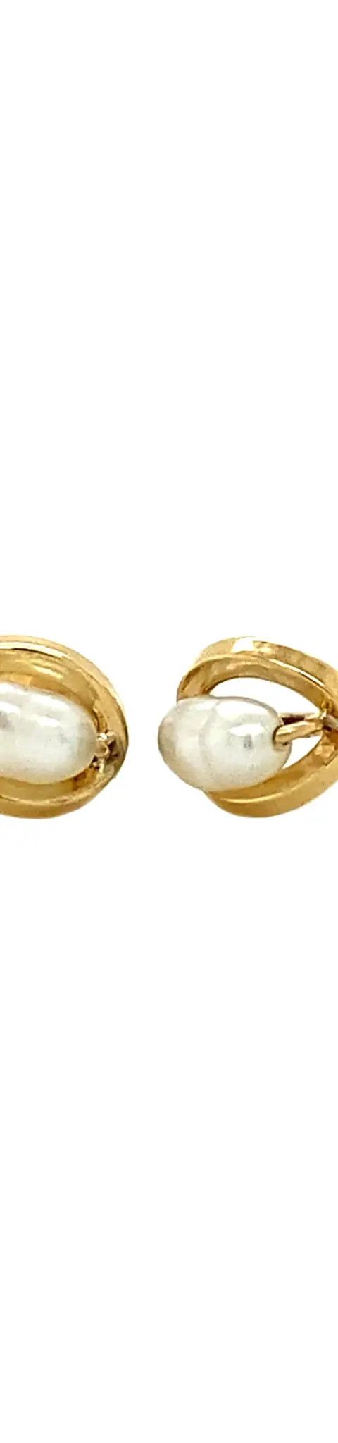 Vintage 14K Gold Stud Earrings with Pearl