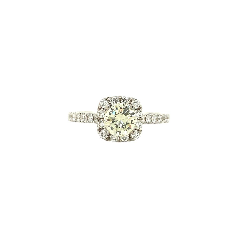 Vintage 18K White Gold Ring with Diamond