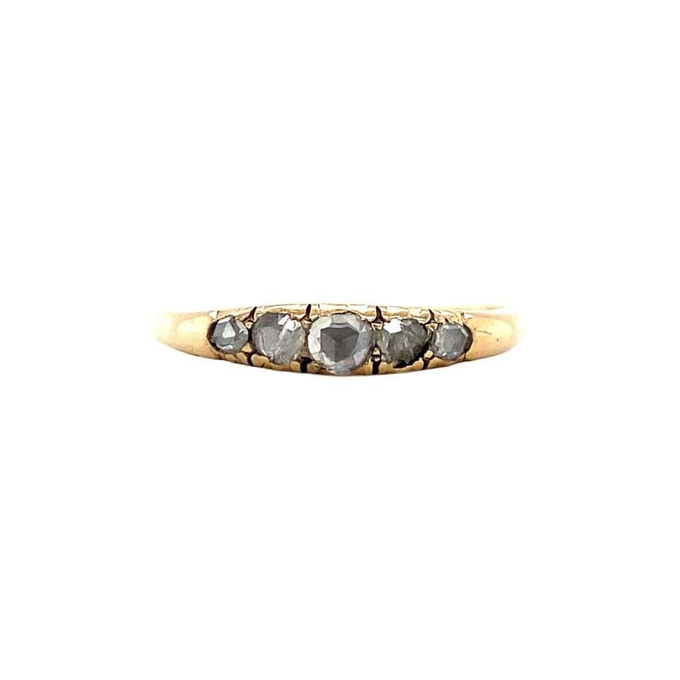 Vintage 14K Gold Ring with Rose Cut Diamond