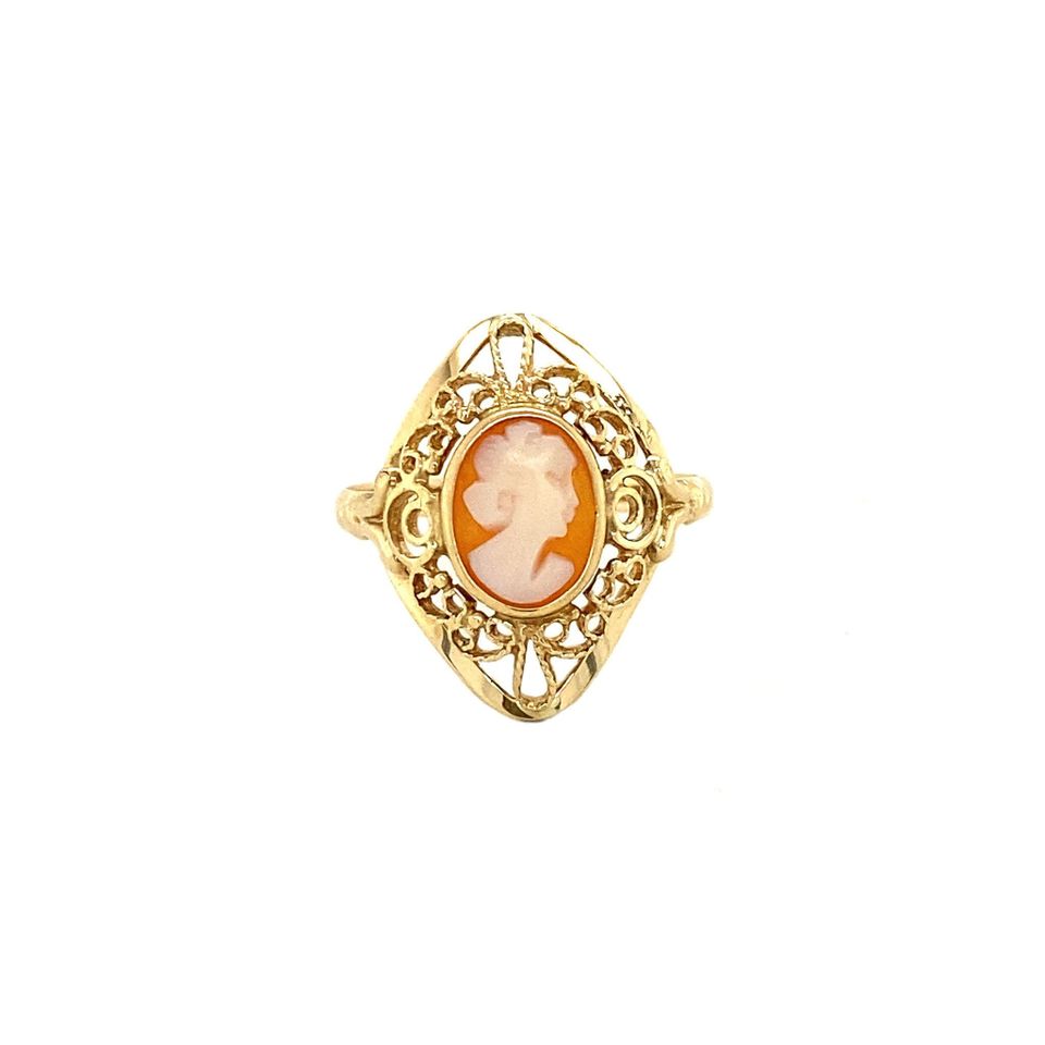 Vintage 14K Gold Ring with Cameo