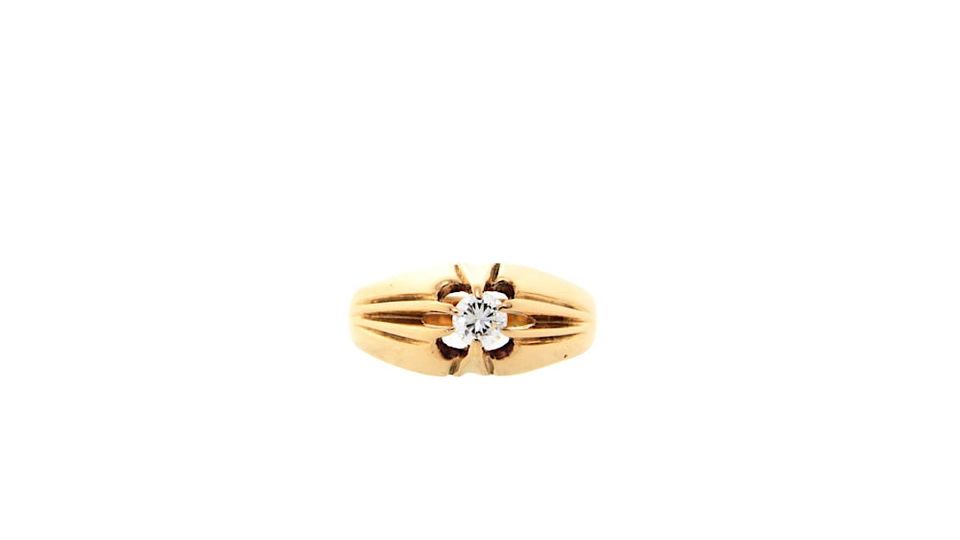 Vintage 14K Rose Gold Pinky Ring with Diamond