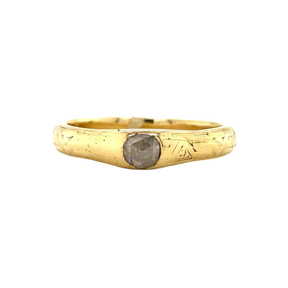 Vintage 14K Gold Ring with Rose Cut Diamond